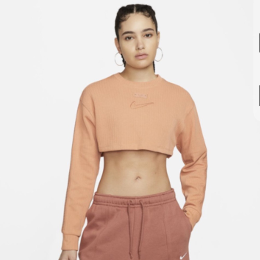 Nike‎ Sportswear Women's Crop Top Long Sleeve DQ3539-212 Size S